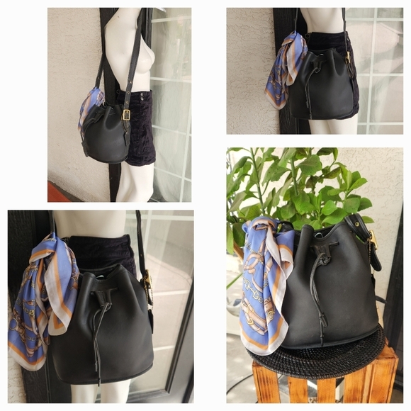 Vintage‎ Coach 9952 Lula's Legacy Black Leather Bucket Bag - Picture 2 of 11